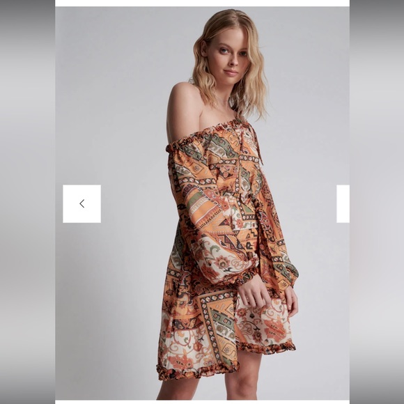 One Teaspoon BAZAAR PAISLEY ONE SHOULDER DRESS - Picture 2 of 8